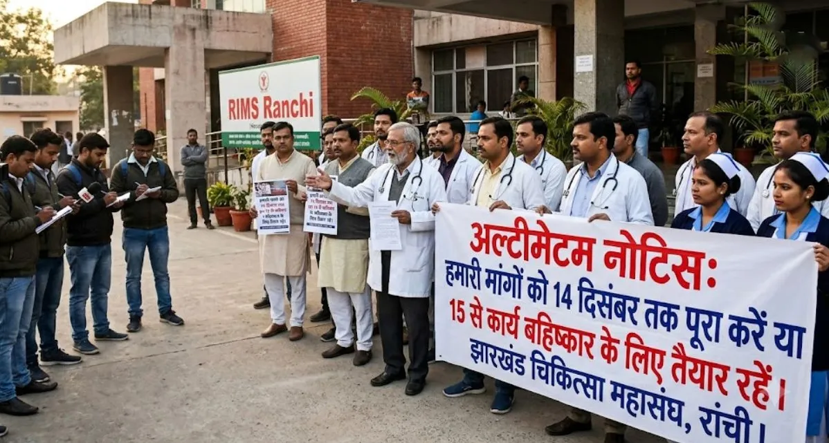 14 दिसंबर तक मांगें नहीं मानीं तो 15 से ठप रहेंगी स्वास्थ्य सेवाएं: झारखंड के डॉक्टरों का अल्टीमेटम
