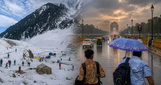 पहाड़ों पर बर्फबारी और भूस्खलन का अलर्ट, तो दक्षिण भारत में भारी बारिश-बाढ़ का खतरा