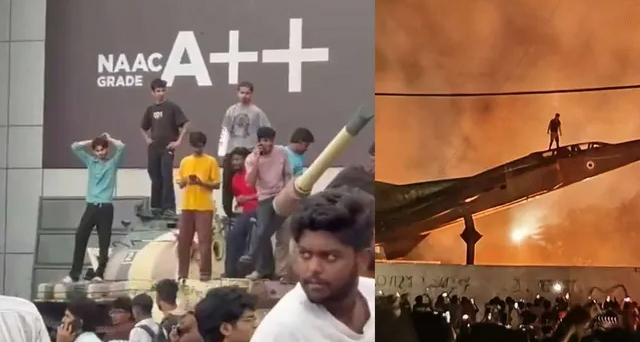 LPU में यौन उत्पीड़न की अफवाह के बाद उग्र प्रदर्शन: मिग-23 और टैंक पर चढ़े प्रदर्शनकारी