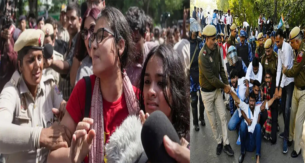 सड़क पर उतरी NSUI: CEC की गिरफ्तारी की मांग, पुलिस झड़प के बाद सैकड़ों हिरासत में