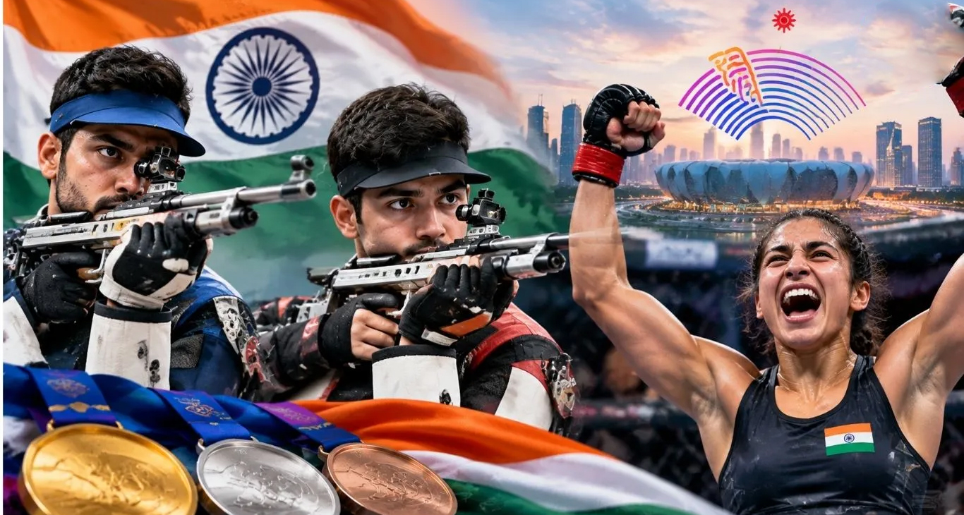 एशियन गेम्स 2026: भारत का शानदार आगाज़, निशानेबाजी और MMA में जीते 6 मेडल 