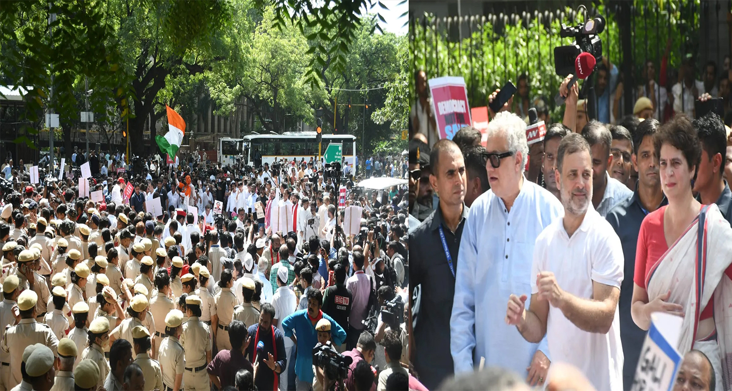 EC मार्च पर भारी बवाल, राहुल-प्रियंका धरने पर अड़े; अखिलेश और अभिषेक बनर्जी हिरासत में