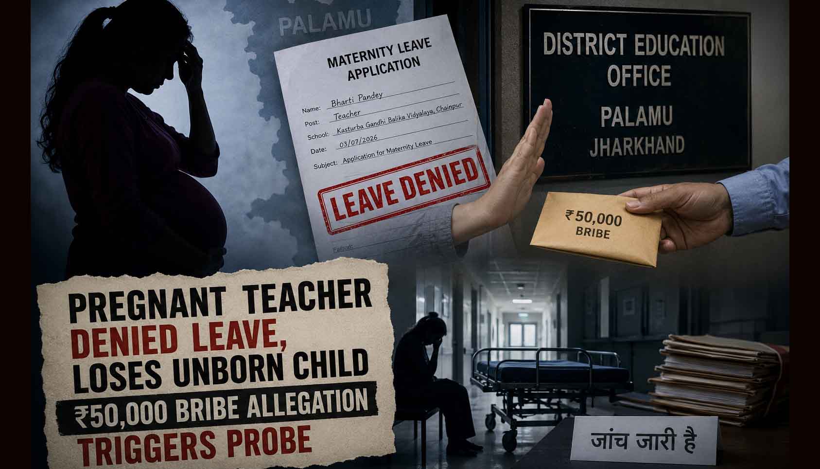 झारखंड: पलामू में गर्भवती शिक्षिका को नहीं मिली लीव, स्कूल में तबीयत बिगड़ने के बाद पेट में ही बच्चे की मौत, छुट्टी के लिए 50 हजार की रिश्वत मांगने का आरोप