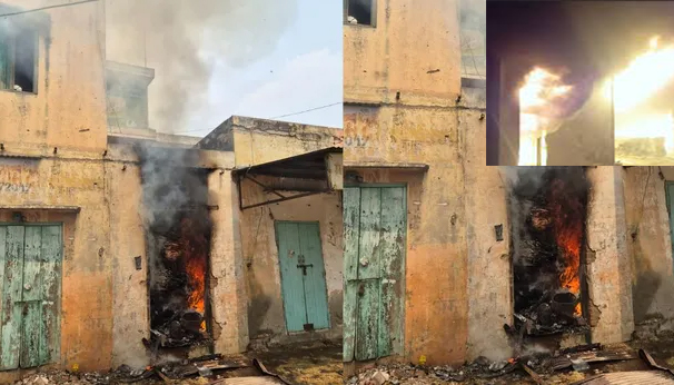 कैथल: पुरानी अनाज मंडी के गोदाम में भीषण आग, लाखों का सामान खाक