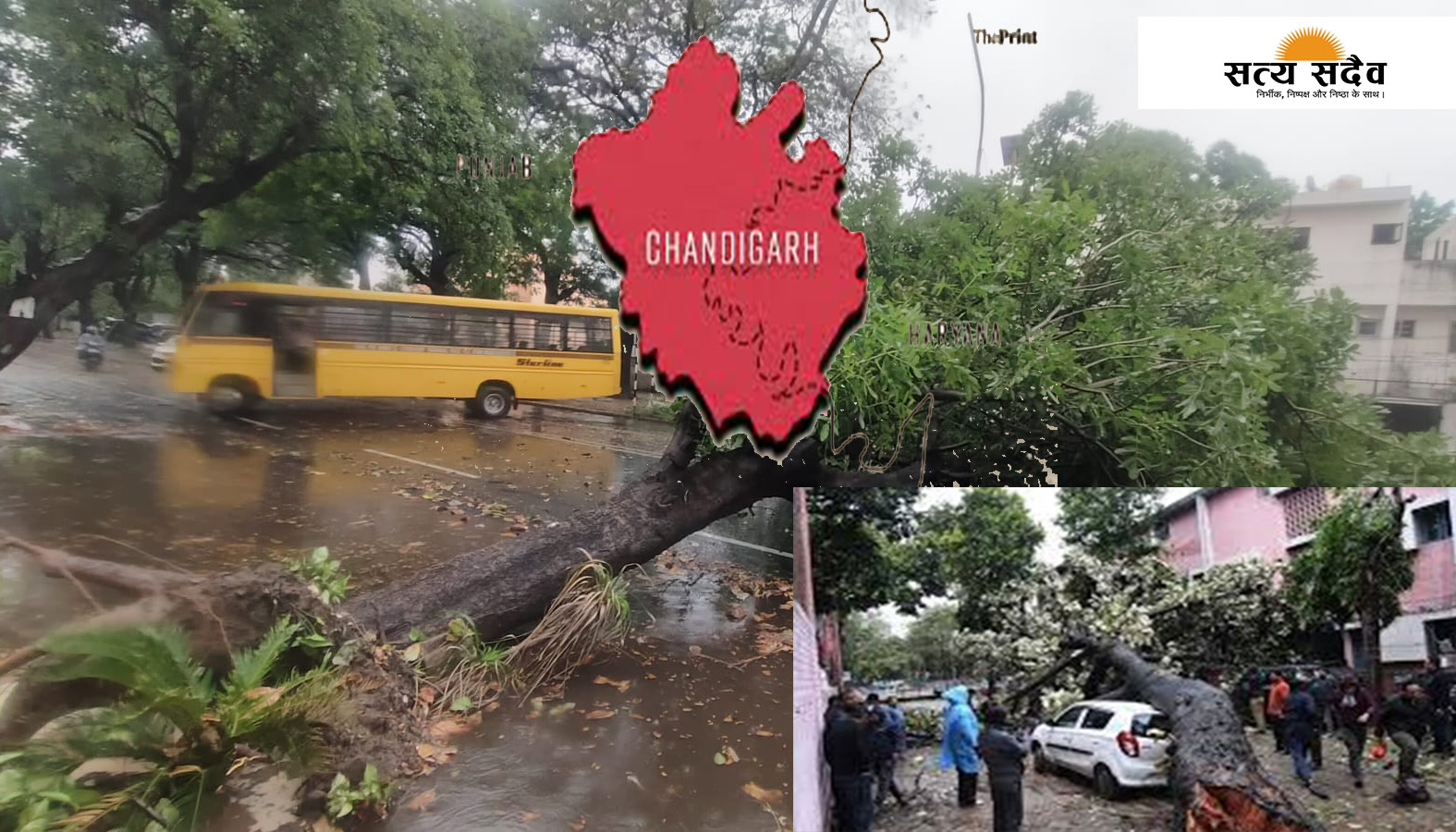 चंडीगढ़-मोहाली में आंधी-तूफान ने मचाई तबाही, बारिश ने थामी रफ्तार, जनजीवन अस्त-व्यस्त