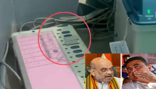 बंगाल चुनाव: फाल्टा में EVM के 'कमल' बटन पर टेप लगाने का आरोप, अमित शाह ने सुवेंदु से की बात; कई बूथों पर लाठीचार्ज