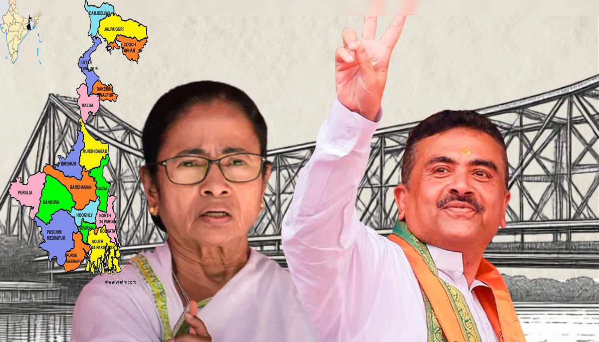 बंगाल में खिला 'कमल', भवानीपुर के रण में ममता बनर्जी पस्त, 15,114 वोटों के अंतर से पराजित,15 साल का किला ढहा