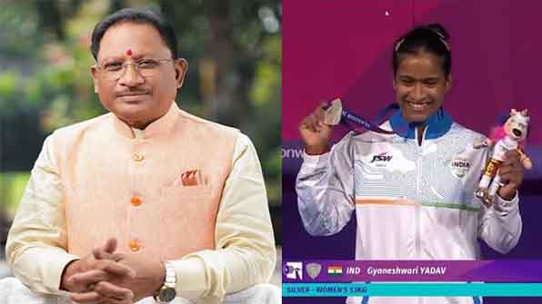 53 किलोग्राम वर्ग में ज्ञानेश्वरी ने लहराया परचम; मुख्यमंत्री विष्णुदेव साय बोले—"यह जीत छत्तीसगढ़ की हर बेटी के लिए बड़ी प्रेरणा है"