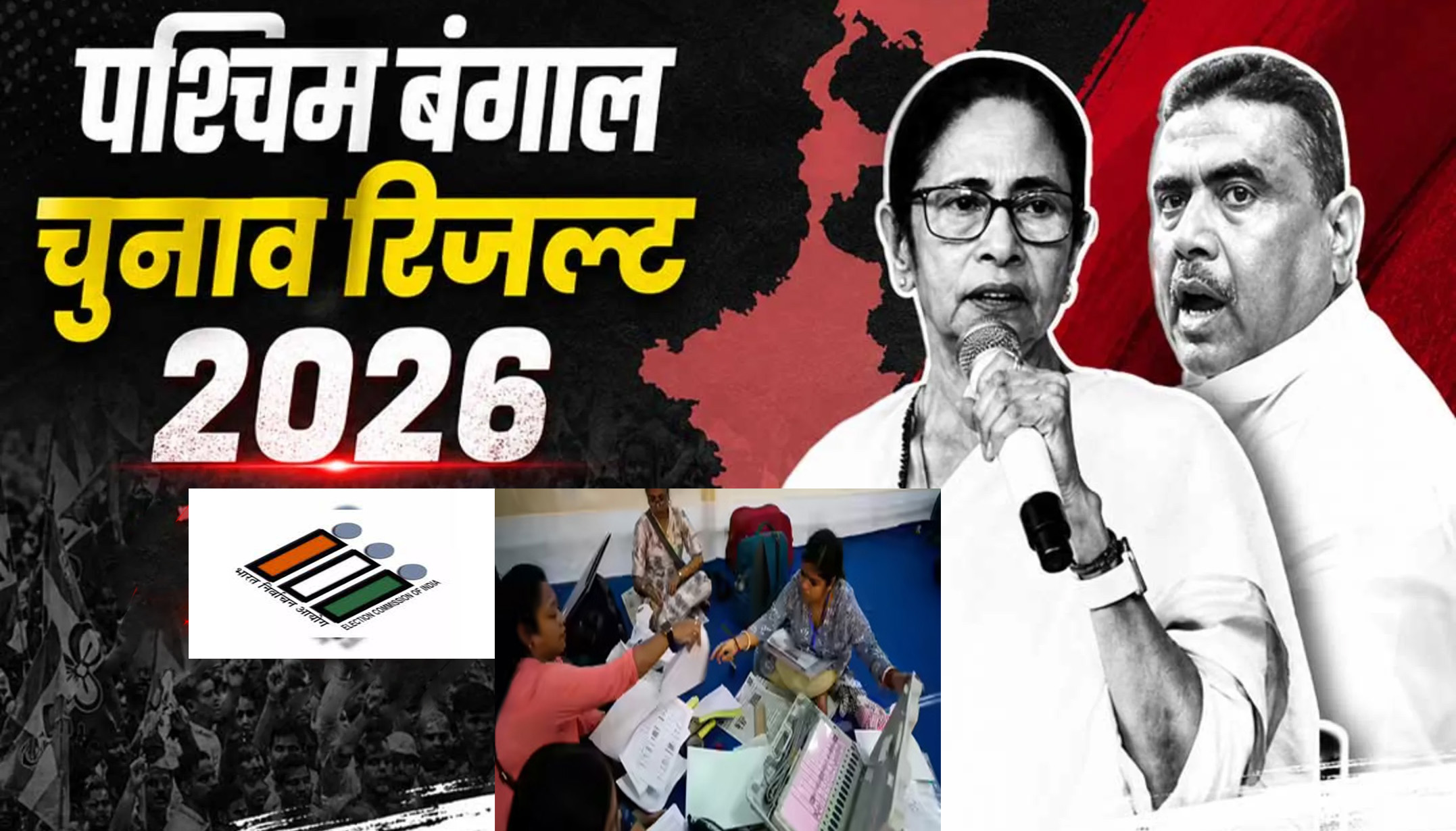 बंगाल का 'महा-संग्राम': BJP की बढ़त 200 के पार, सरकार बनाने की ओर अग्रसर ,ममता की TMC पर संकट
