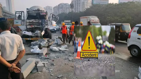 ठाणे में भीषण सड़क हादसा: पुल पर सीमेंट मिक्सर और वैन की सीधी भिड़ंत, 9 लोगों की दर्दनाक मौत
