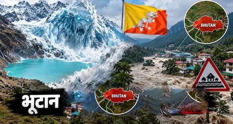 भूटान में फटी ग्लेशियर झील: भारत के बंगाल और असम में हाई अलर्ट, 15 हजार लोग सुरक्षित स्थानों पर शिफ्ट